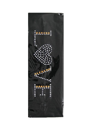Head Band w/ Stone Love #4872 Black -dz