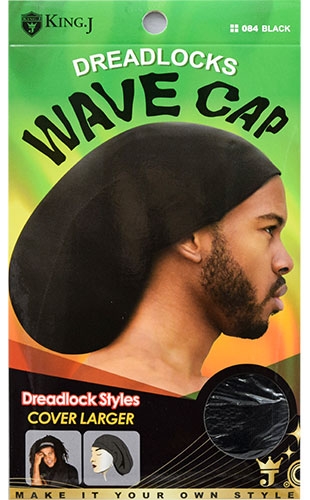 King.J  Dread Lock Wave Cap #K084 Black-dz
