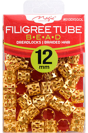 Magic Filigree Tube Bead(12mm/24pk/ds)-Gold #013DISGOL-ds