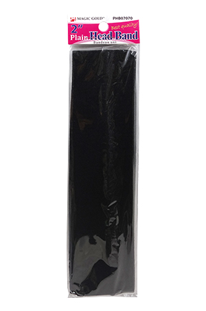 Magic Gold Head Band-Plain(2")-Black #PHB07070-dz