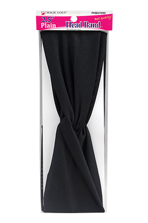 Magic Gold Head Band-Plain(2.5")-Black #PHB07090-dz