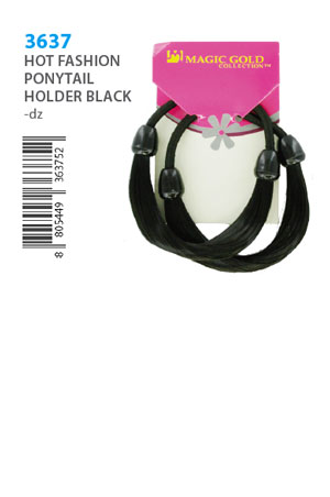 Magic Gold Hot Fashion Ponytail Holder #3637 Black -dz