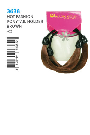 Magic Gold Hot Fashion Ponytail Holder #3638 Brown -dz