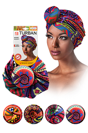 Magic Gold Turban (Asst) TUR7022 #13 -dz