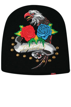 NY Knit Two Rose & Eagle Cap (Multi)#BE1048 -pc