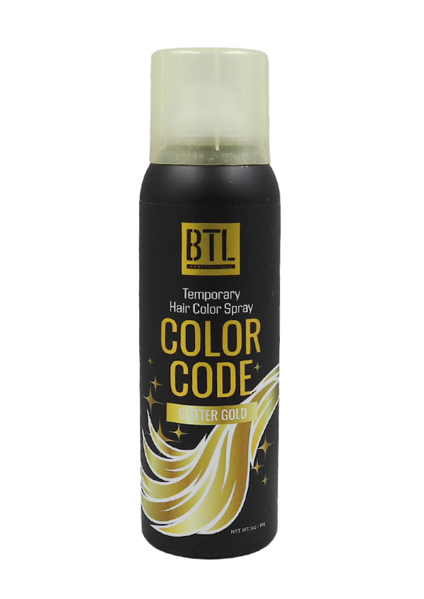 [BTL20572] BTL Color Code Temporay Hair Color Spray #Glitter Gold (3 oz) #17