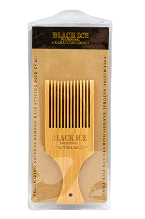 [BLI12432] Black Ice Bamboo Pick Comb #BIC214 -pc