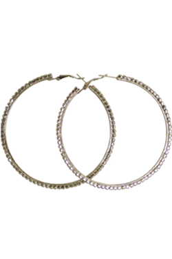 Rhine Stone Earring Silver MEHL7