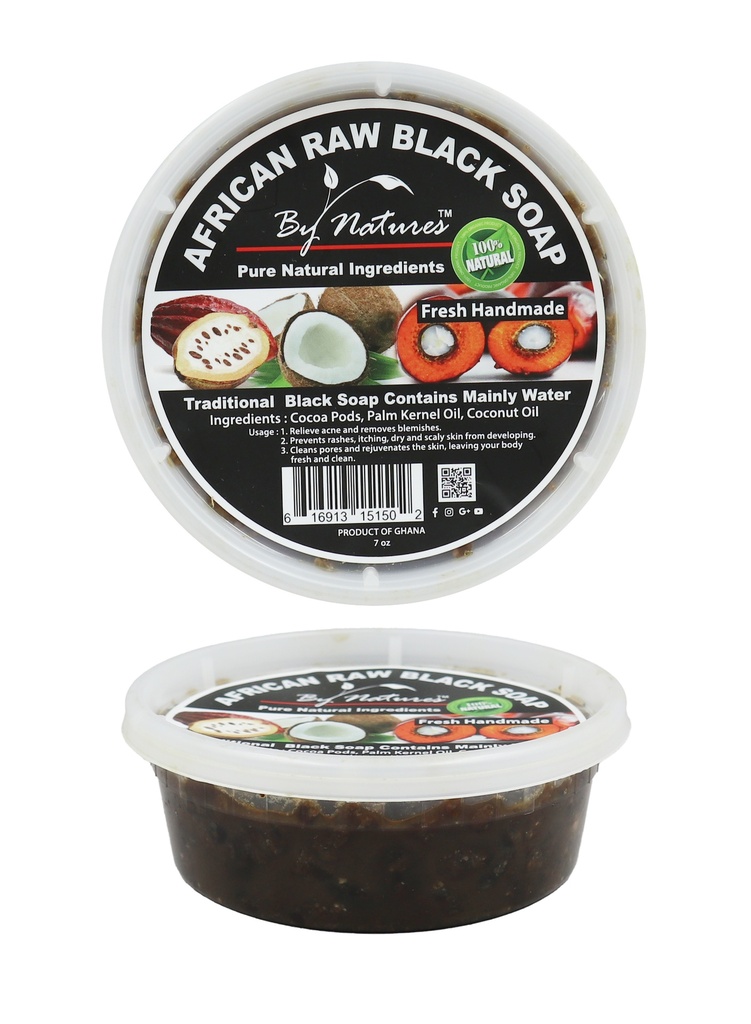 By Natures African Raw Black Soap (7 oz) #137