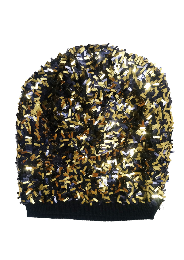 Magic Gold Sequin Beanie Hat (Gold) #5007A - pc