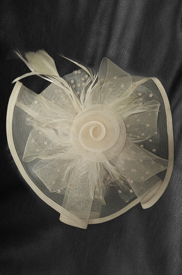 [MG07367] Church Hat #MG07367 (Ivory) - pc