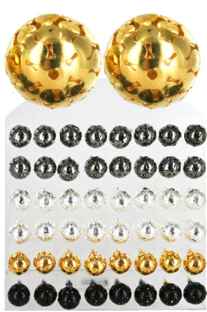 Stone Earring #3159 (Ball)  - 48pcs/pk