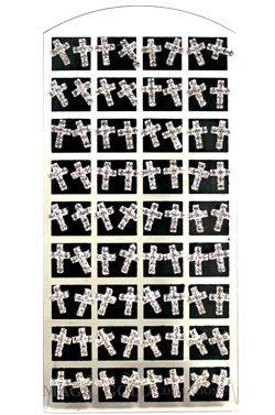 Stone Earring (Cross Clear) #0152