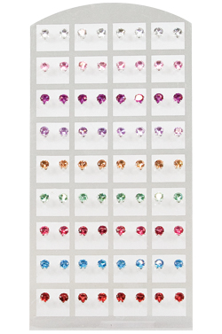 Stone Earring (Round Mix-5mm) #0131