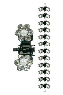 Stone Hair Clip (12 clips) #2654 Clear