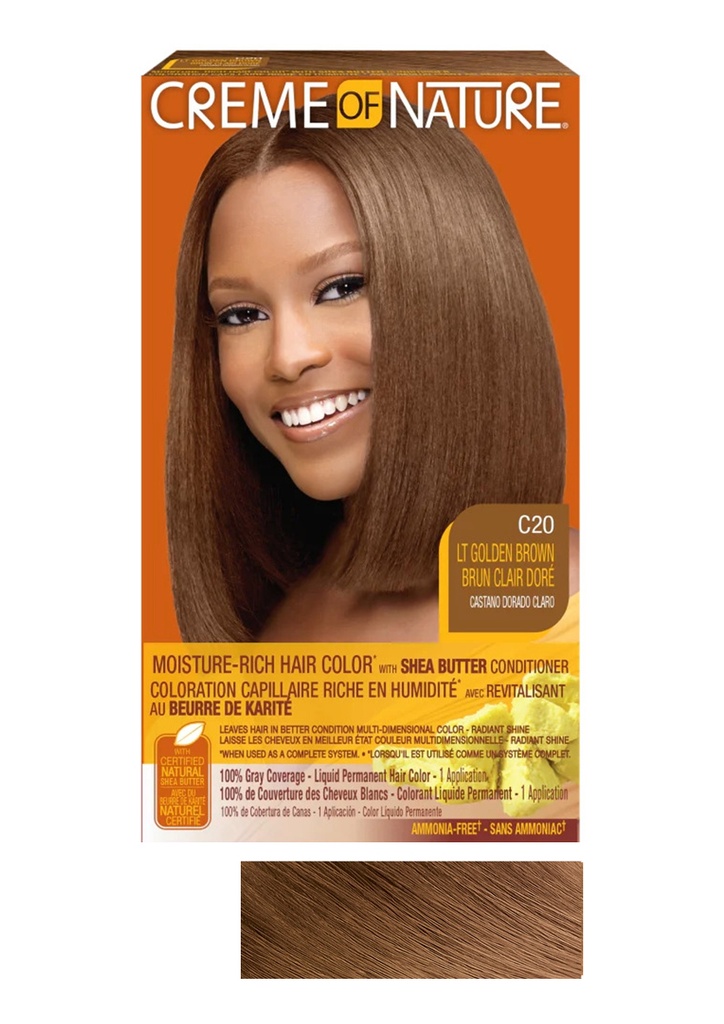 [CRN64020] Creme of Nature Moist LIQ HC #C20 LT Golden Brown #82