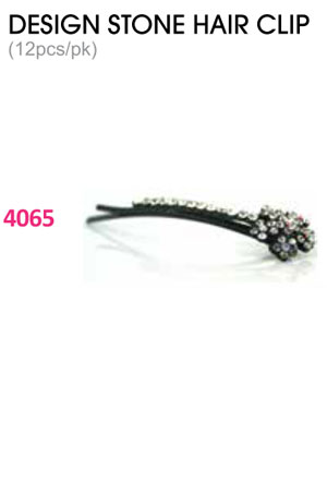 [MG94065] Design Stone Hair Clip : (12pcs /pk) #4065 -pk