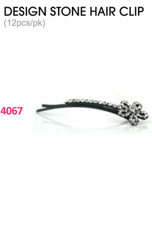 [MG94067] Design Stone Hair Clip : (12pcs /pk) #4067 -pk