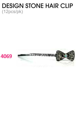 Design Stone Hair Clip : (12pcs /pk) #4069 -pk
