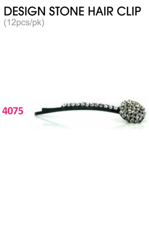 [MG94075] Design Stone Hair Clip : (12pcs /pk) #4075 -pk