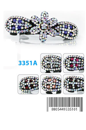 Design Stone Hair Clip(12pcs /pk) #3351A -pk(French Barrette)