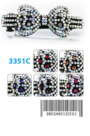 [MG33510] Design Stone Hair Clip(12pcs /pk) #3351C -pk(French Barrette)