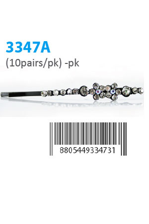 [MG33473] Design Stone Hair Pin (10 pairs/pk) #3347A -pk
