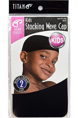 Titan Kids Stocking Wave Cap#11160 (Black) -dz
