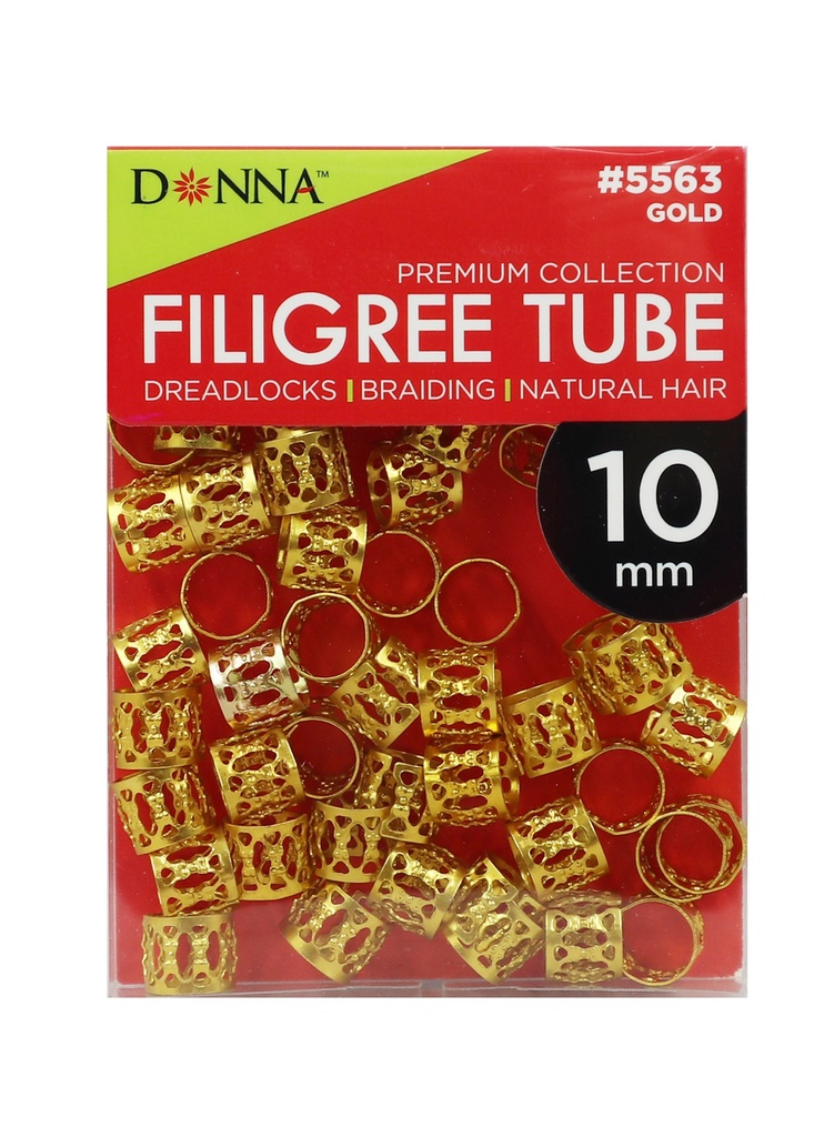 [DON05563] Donna Filigree Tube (10mm) #5563 Gold - dz