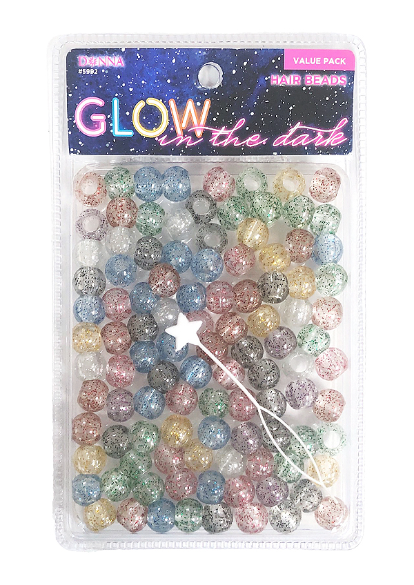 Donna Glow In The Dark Bead Value Pack #5992 Glitter Mixed - pc
