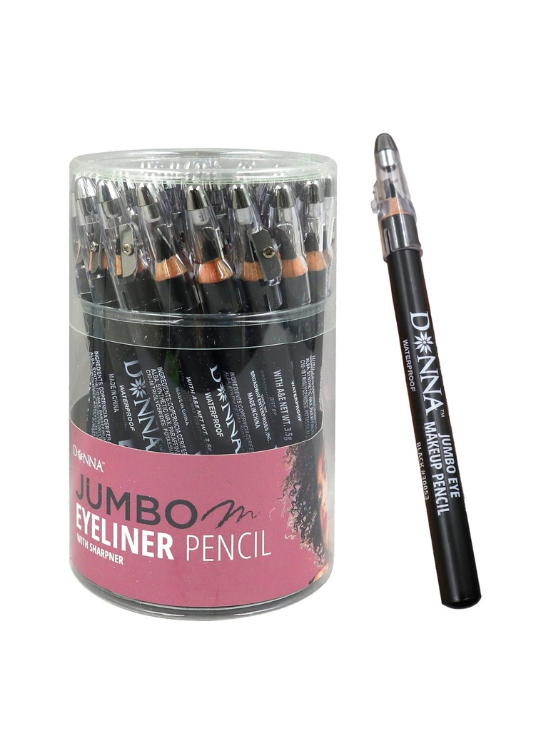 [DON30053] Donna Jumbo Eyeliner Pencil with Sharpner #30053 Black (36 pcs/Jar) -Jar