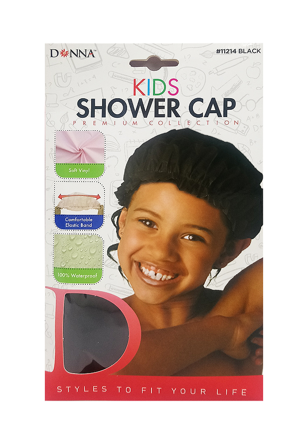 Donna Kids Shower Cap #11214 Black - dz
