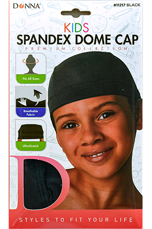 Donna Kids Spandex Dome Cap#11217( Black)-dz