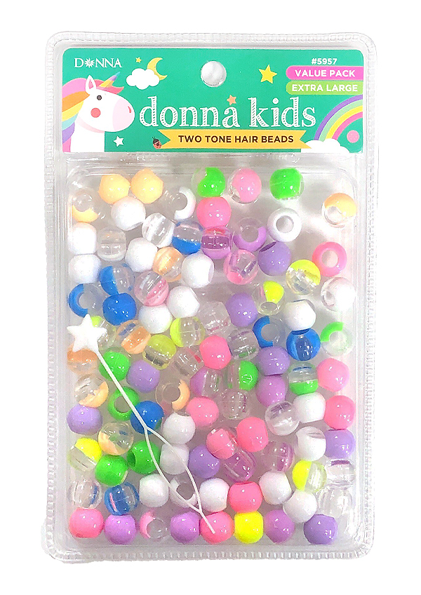 Donna Kids Two Tone Bead Value Pack #5957 Clear Pastel Asst - pc