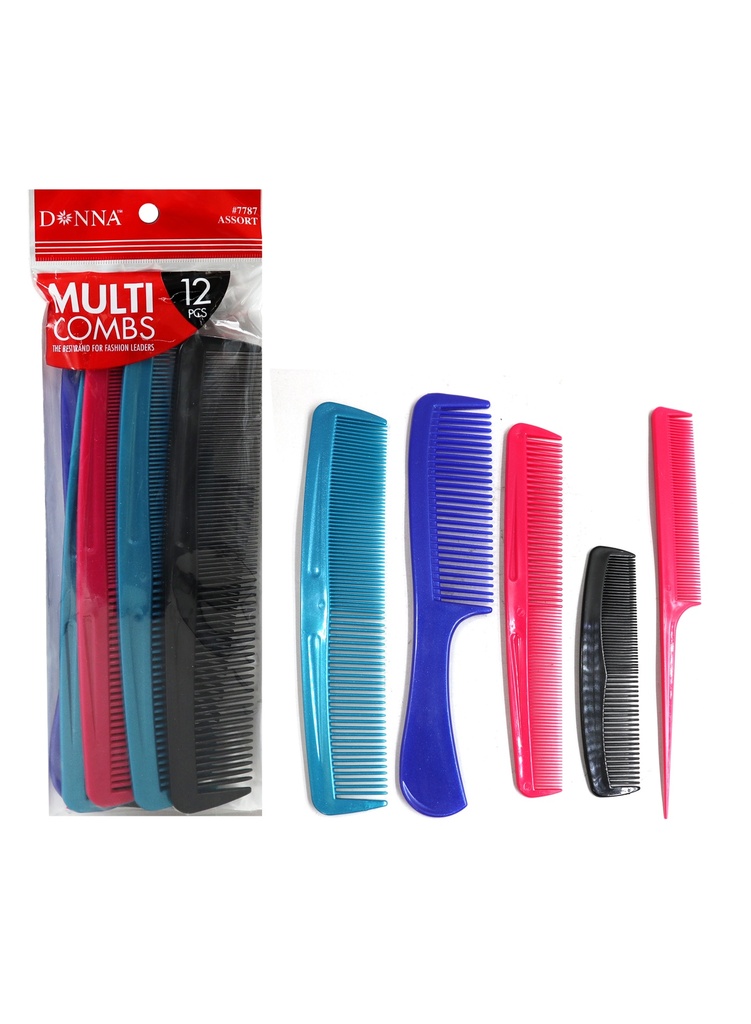Donna Multi Combs #7787 Assort (12pc) - pk