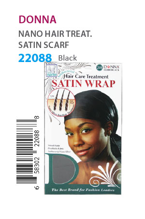 [DON22088] Donna Nano Hair Treat. Satin Wrap #22088 Black - dz