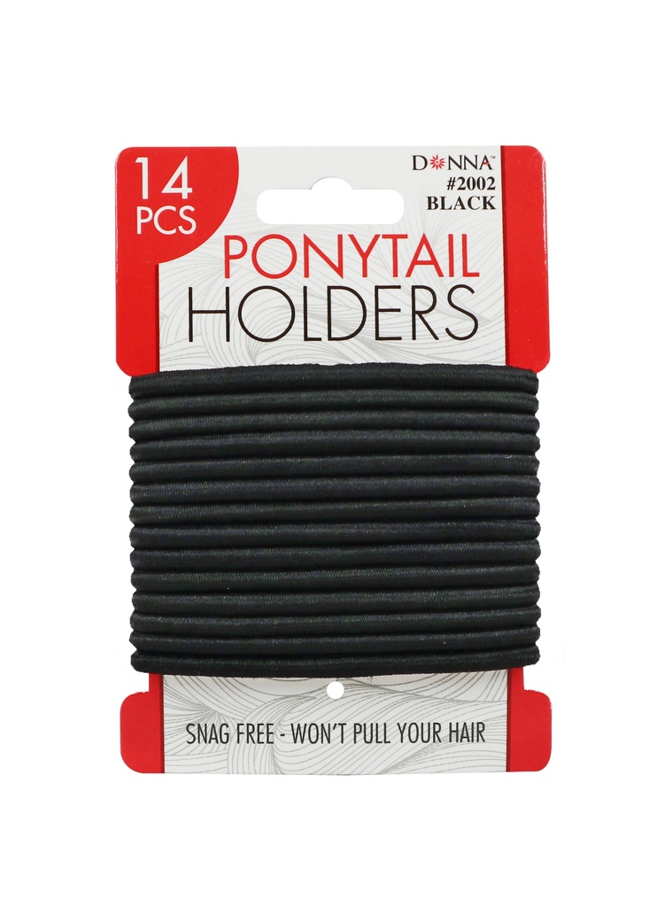 [DON02002] Donna Ponytail Holders (14 pcs) #2002 Black -dz