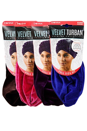 [DON33009] Donna Velvet Turban #33009 (Asst)-dz