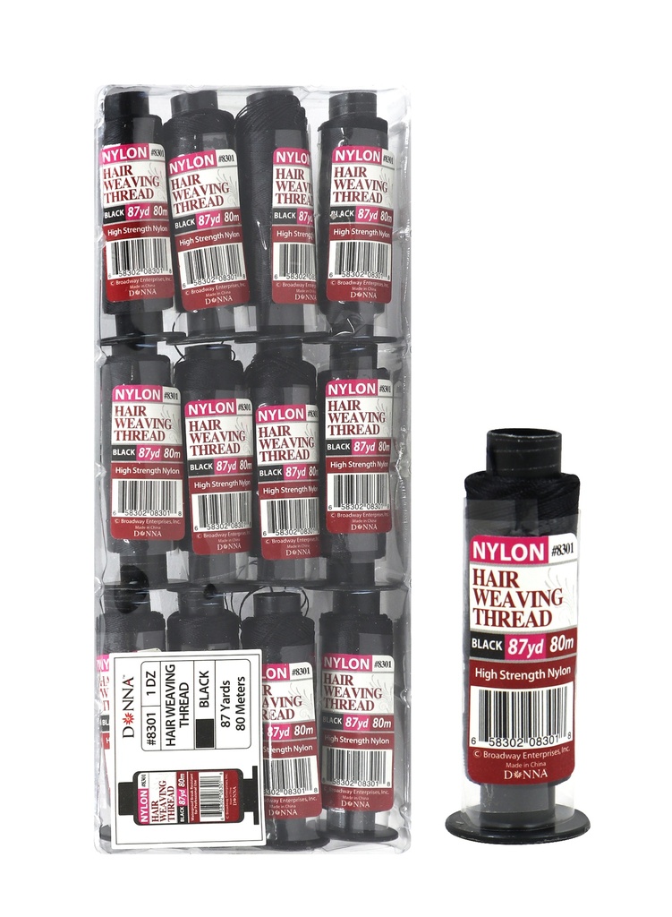 [DON08301] Donna [Nylon] Hair Weaving Thread (80M) #8301 Black -dz