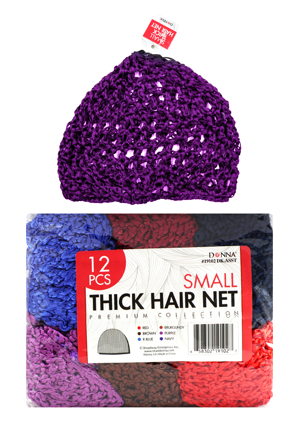 [DON19102] Donna thick Hair Net (Small) #19102 Asst (12 pc/pk) -dz