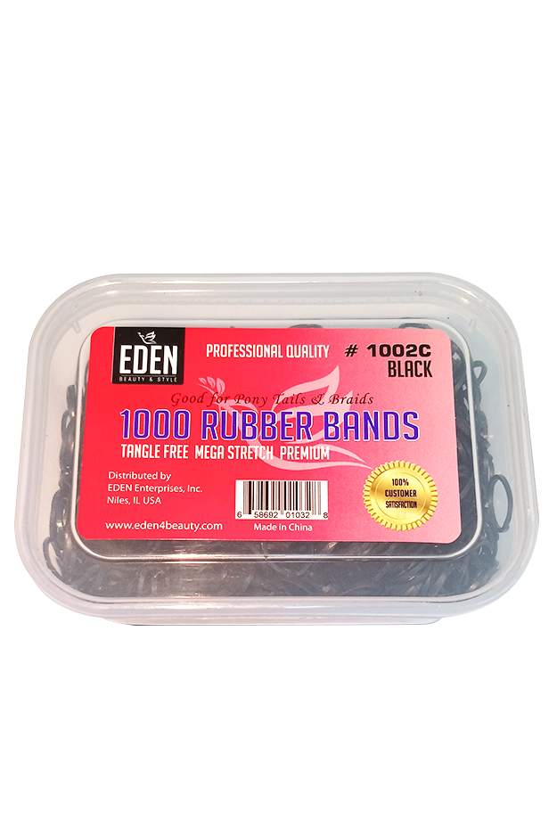 [EDN01032] EDEN 1000 Rubber Bands in Jar "Black" #1002C -pk