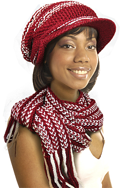 Winter Hat & Knitted Muffler #1407 - pc