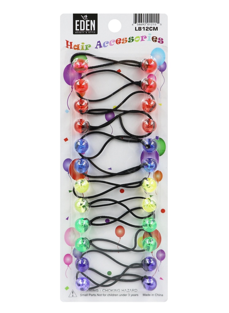 Eden 12mm Hair Ball -Clear Asst #LB12CM -pk