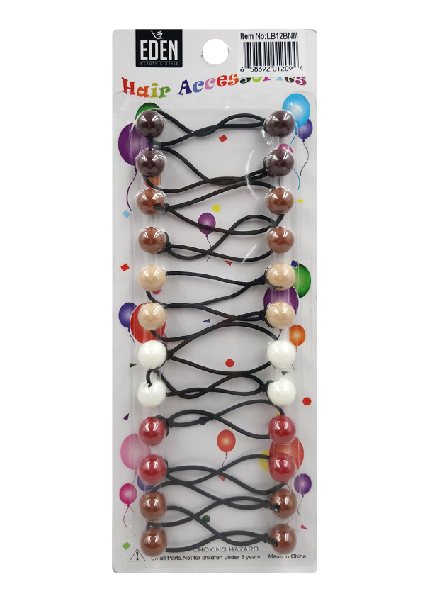 [EDN01209] Eden 12mm Hair Ball-Brown Tone Assorted #LB12BNM -pk