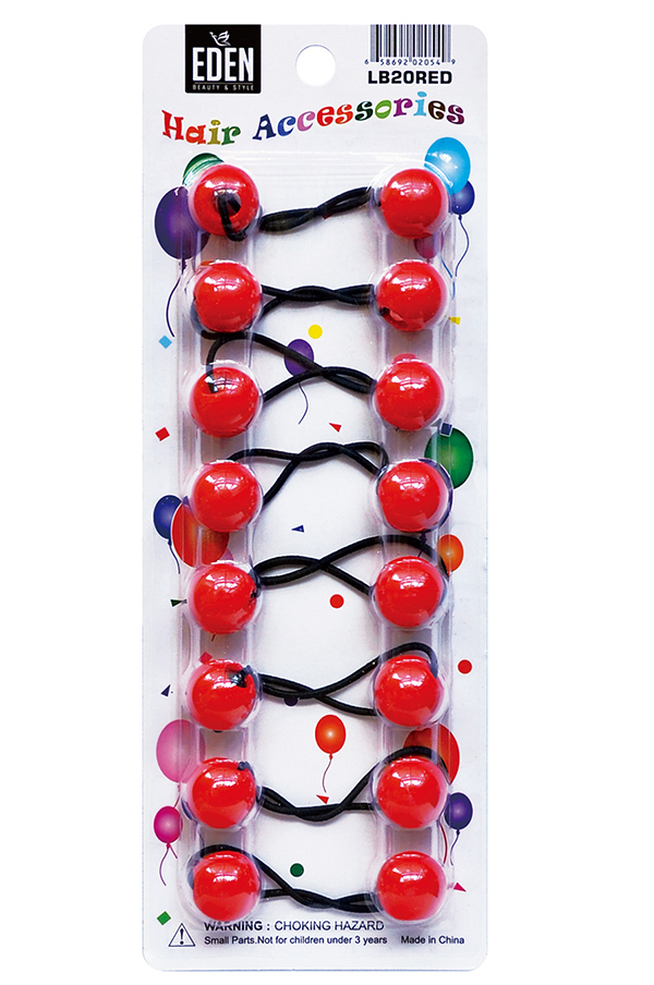[LB20RED] Eden 20mm Hair Ball - Red #LB20RED -pk