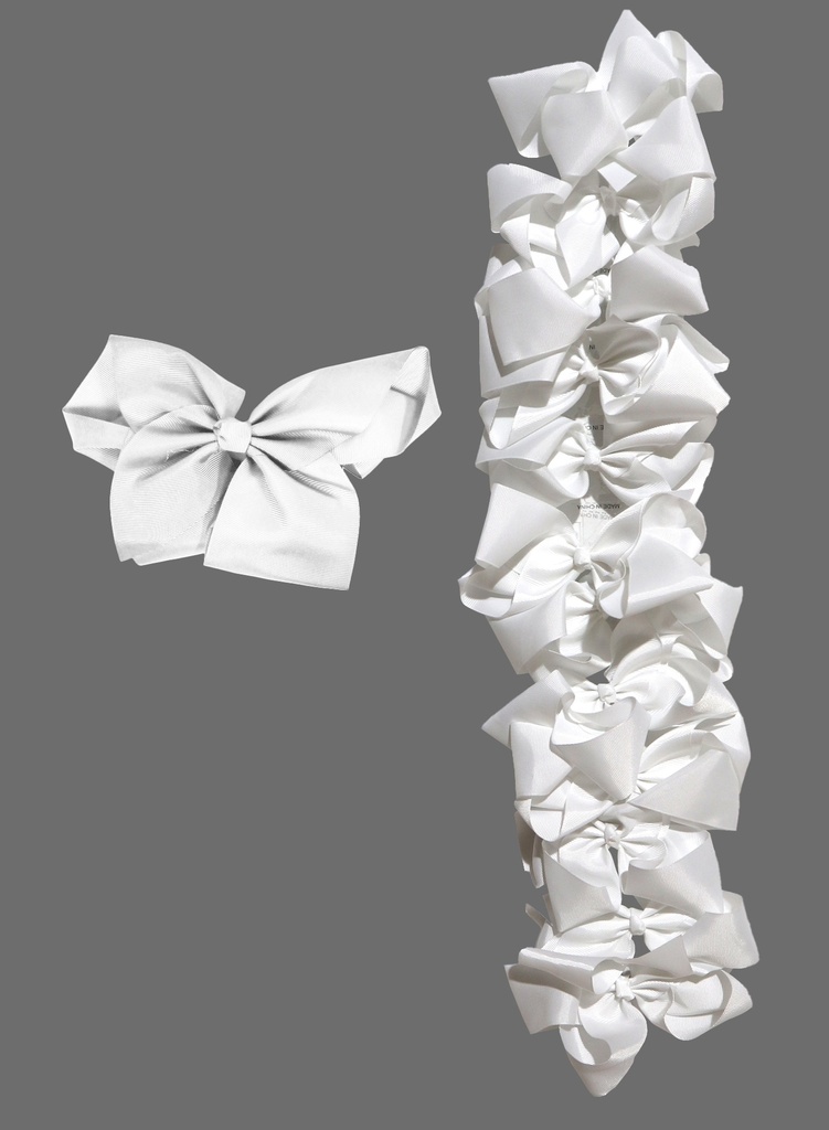 [EDN66006] Eden Bow Hair Accessory (Jumbo/7.5cm) #66006 White -dz
