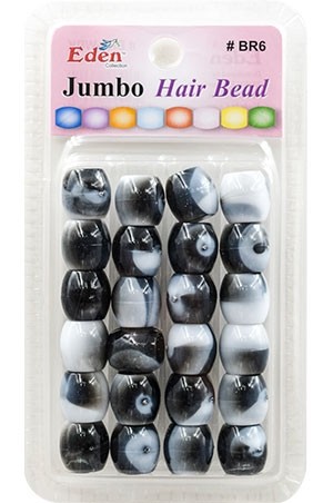 Eden Jumbo Blister Bead-Black Tone(24ea/pk) #BR6-WBK -pc