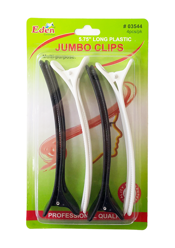 [EDN03544] Eden Jumbo Clips_5.75" Long Plastic #03544 (4pcs/pk) -dz