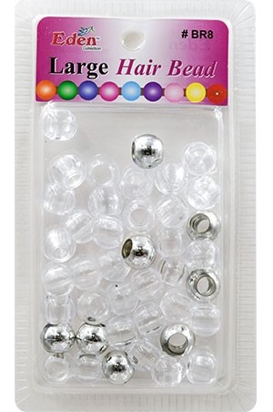 Eden LG Blister Round Bead-Sil+Clear(32ea/pk) #BR8-MSC -pk