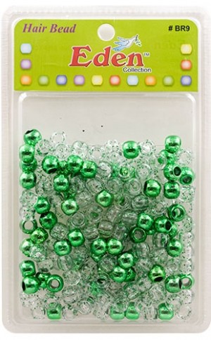 [BR9TGRE] Eden Metalic XLG Blister Med Round Bead-Green#BR9-TGRE-pk